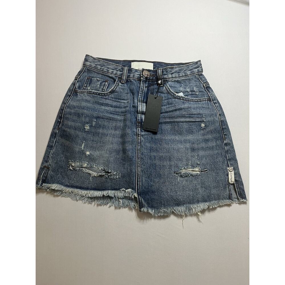 NWT One Teaspoon - Women's 2020 Mini High Waist Denim Skirt Johnny Blue AUS 26